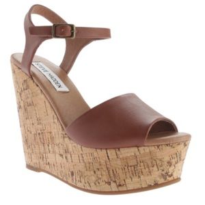 Steve a madden cork brown wedges